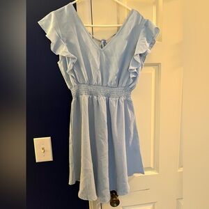 SHEIN Sky Blue Ruffled Women’s Dress